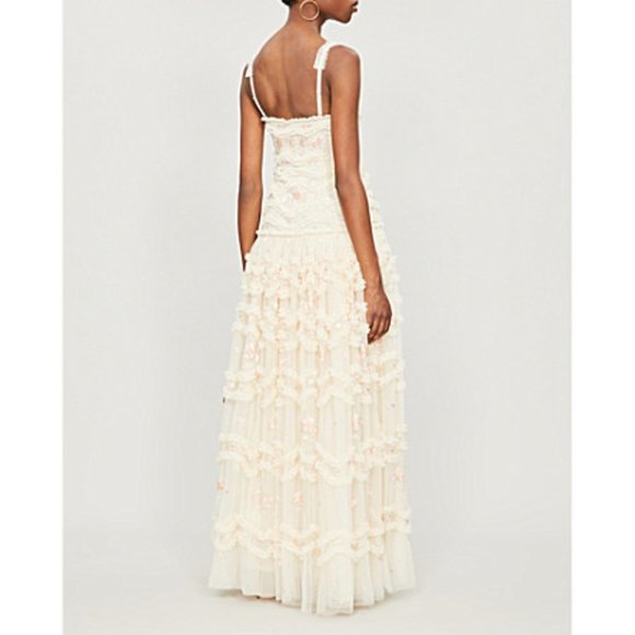 Needle and thread Lace hue dress US 12 boom floral gown - Picture 9 of 16